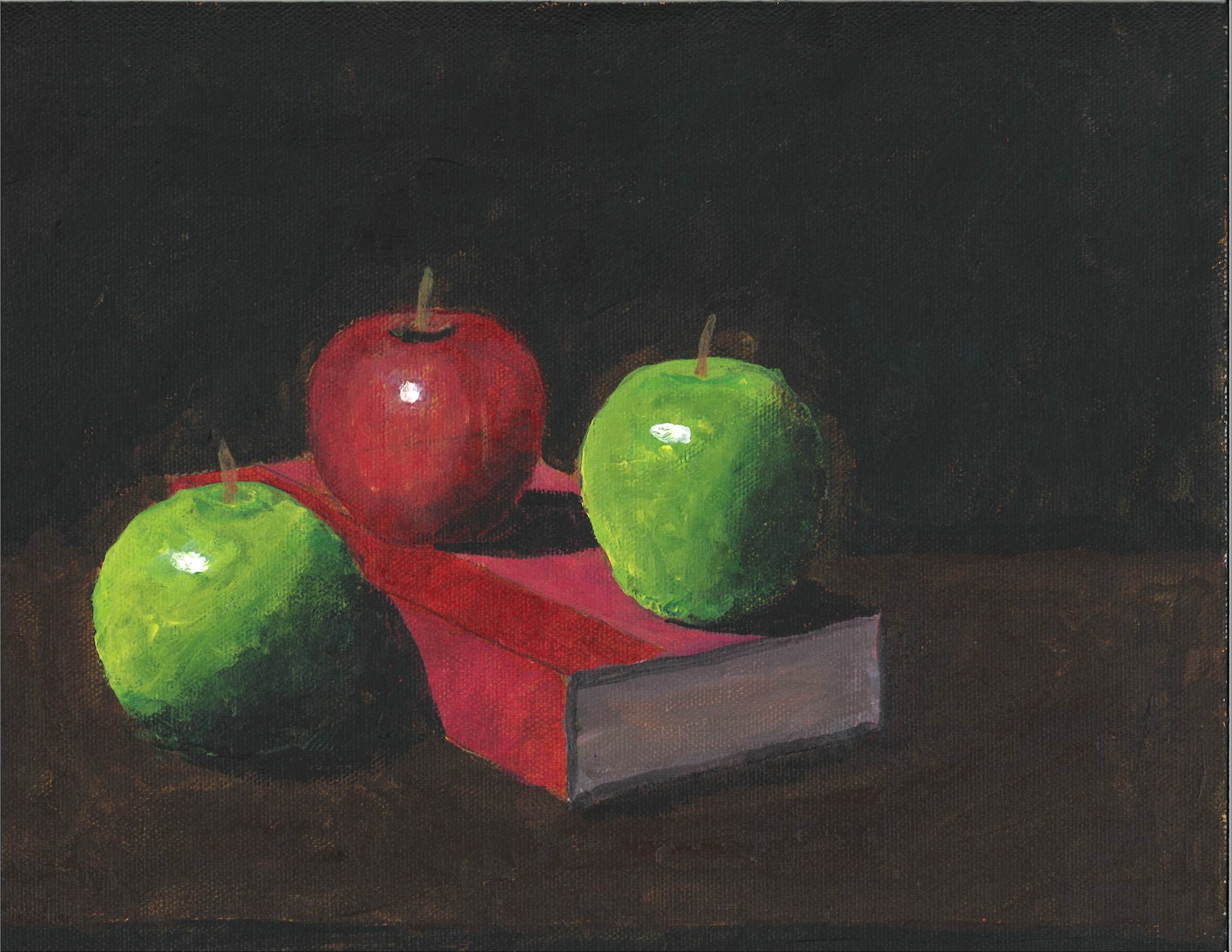 Art work completed by a Utah Charter student - Apples with book